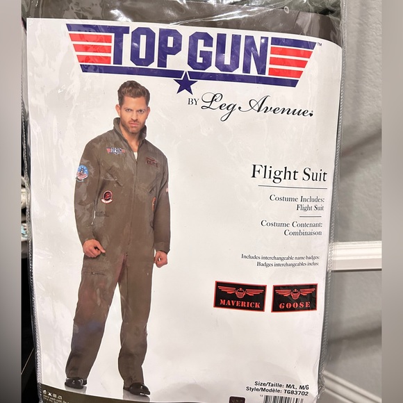 Other Top Gun By Leg Avenue Men Costume Size Medlarge Green Full